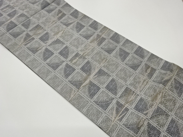 JAPANESE FUKURO OBI / WOVEN ABSTRACT GRID